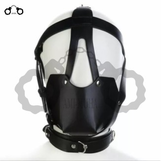 Black Leather Mask Hood