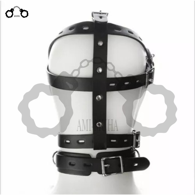 Black Leather Mask Hood